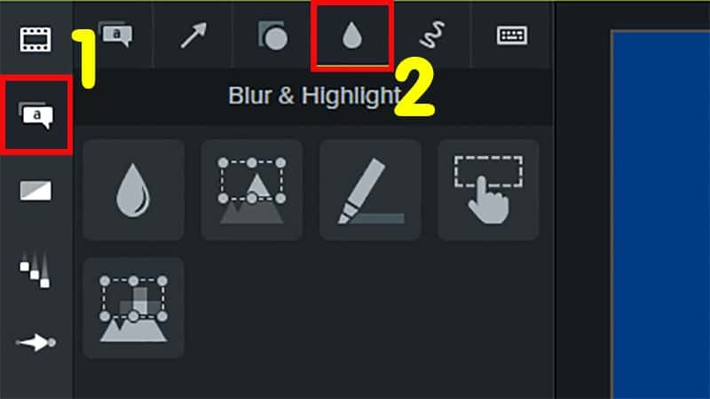 Chọn mục Annotations > Chọn Blur & Highlight