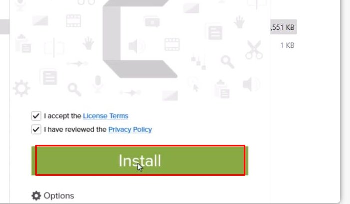 Tick chọn và nhấn Install
