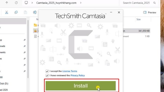 Instal để tiếp tục cài đặt 